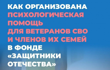 ГОСУДАРСТВЕННЫЙ ФОНД «ЗАЩИТНИКИ ОТЕЧЕСТВА»: ПСИХОЛОГИЧЕСКАЯ ПОМОЩЬ ВЕТЕРАНАМ СВО И ИХ СЕМЬЯМ