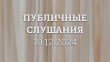 ПУБЛИЧНЫЕ СЛУШАНИЯ 10 ДЕКАБРЯ 2024 ГОДА